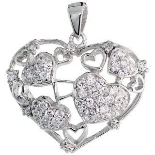  Sterling Silver Heart Pendant 23mm