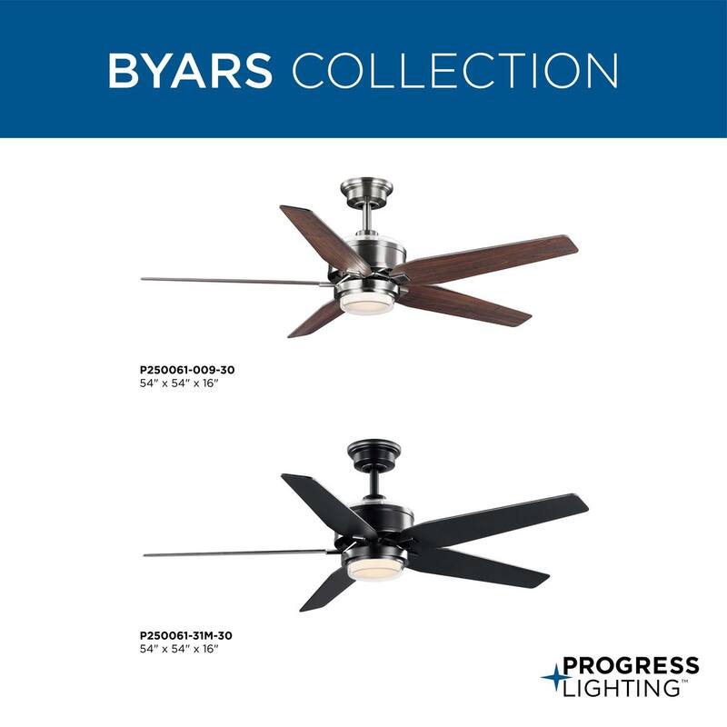 Byars 54 in. Integrated LED Indoor Matte Black Mid-Century Modern Ceiling Fan with Light Kit and Remote Control - Medium