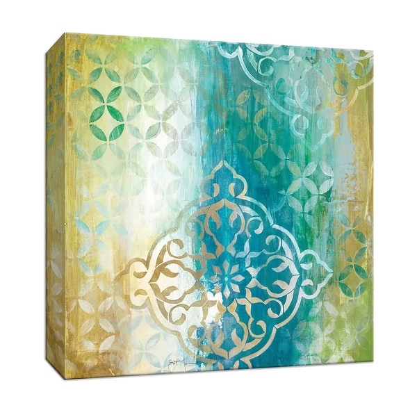 PTM Images 9-147508 PTM Canvas Collection 12" x 12" - "Teal Impression I" Giclee Patterns and Designs Art Print on Canvas