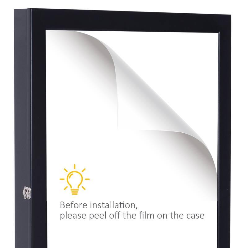 HOMCOM 24" x 32" Sports Jersey Memorabilia Shadow Box Frame Acrylic Display Case - Black