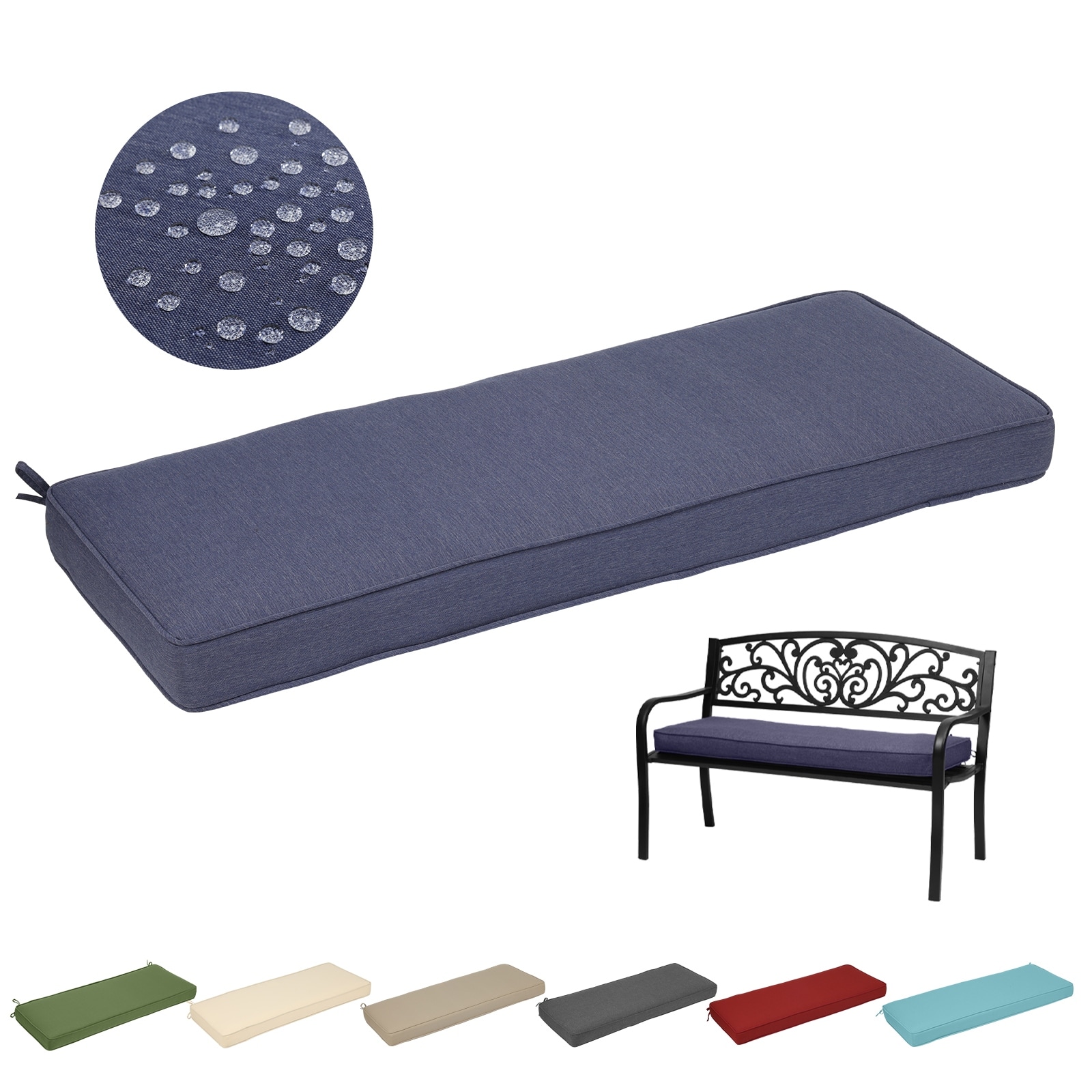 Aoodor Outdoor Solid Bench Cushion - 46"L x 18"W