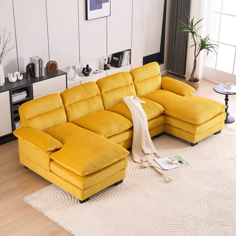 111.8" U-shaped profile sofa, including two single seats and two chaise