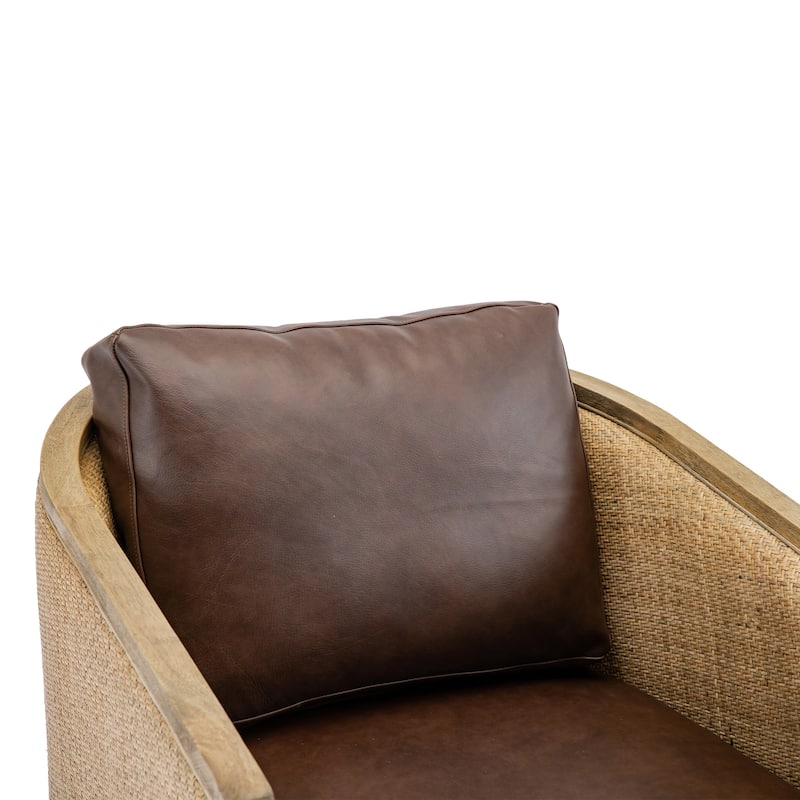 Swivel Barrel Chair Accent Chair - Brown