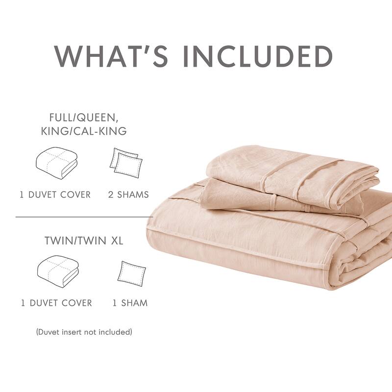 Chelsea Square Evans Pinch Pleated Soft Washed Boho Duvet Cover Set