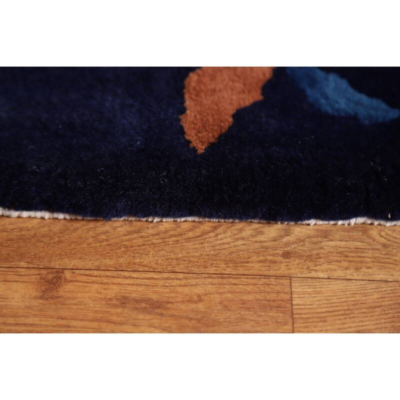 Vegetable Dye Art Deco Oriental Area Rug Hand-knotted Wool Carpet - 12'0" x 14'8"