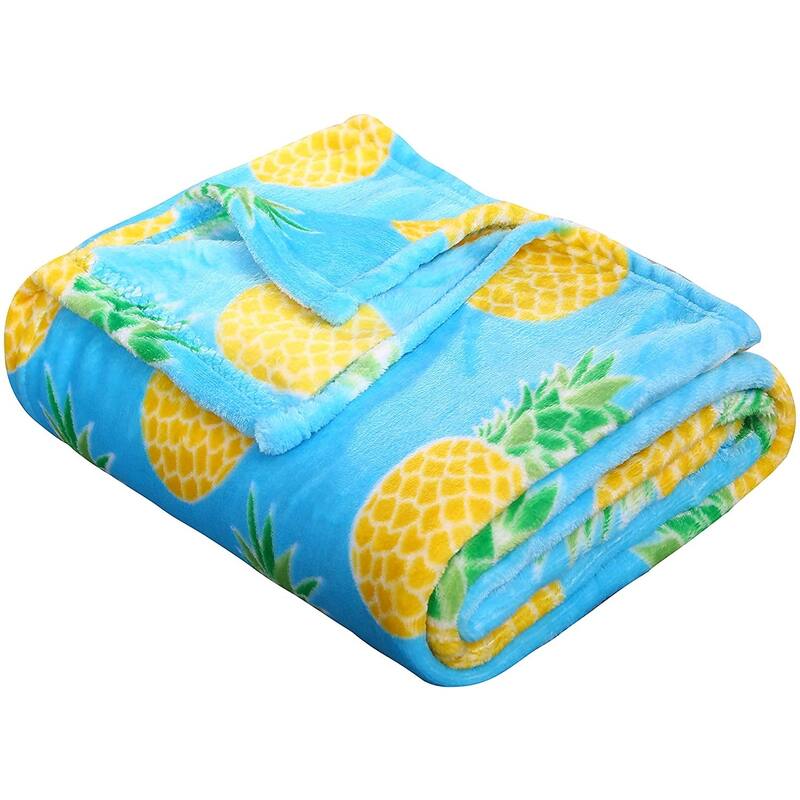 Summertime Whimsy Plush Fleece Throw Blanket (50" x 60") - Pineapple
