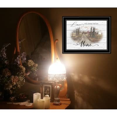 TrendyDecor4U Farmhouse "Love Will Always Lead You Home" Framed Print Wall Art by Billy Jacobs - Earthtone