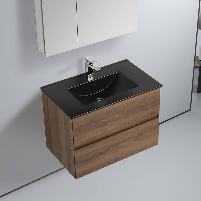 Blossom 30 Inch All Wood Wall Mounted Floating Bathroom Vanity with Sink