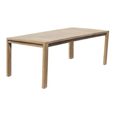 Neji 87 Inch Dining Table, Natural Brown Eucalyptus Wood Frame, Plank Top