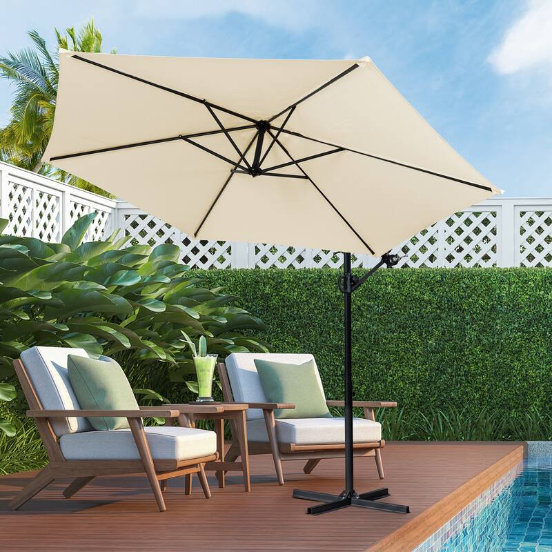 Futzca 9FT Outdoor Hanging Offset Patio Umbrella