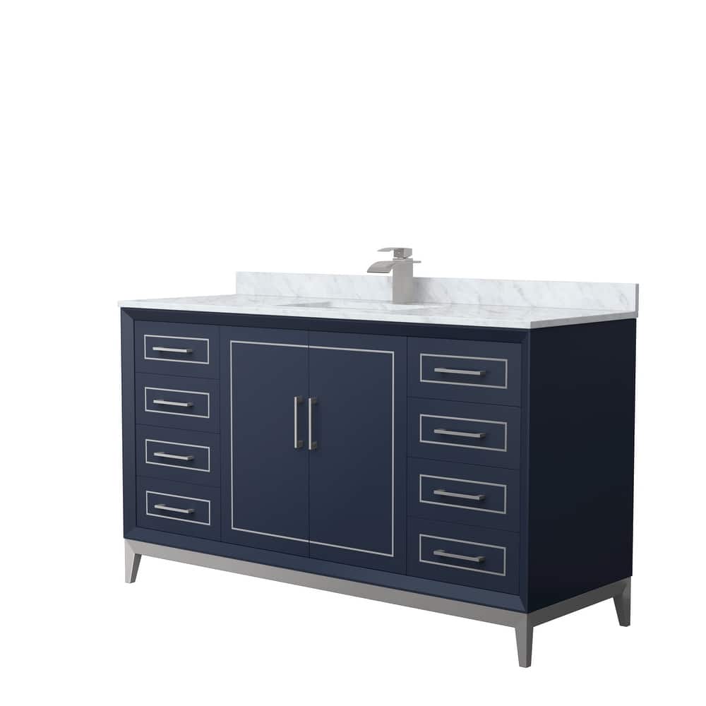 Marlena 60-Inch Single Vanity Set, Carrara Marble Top