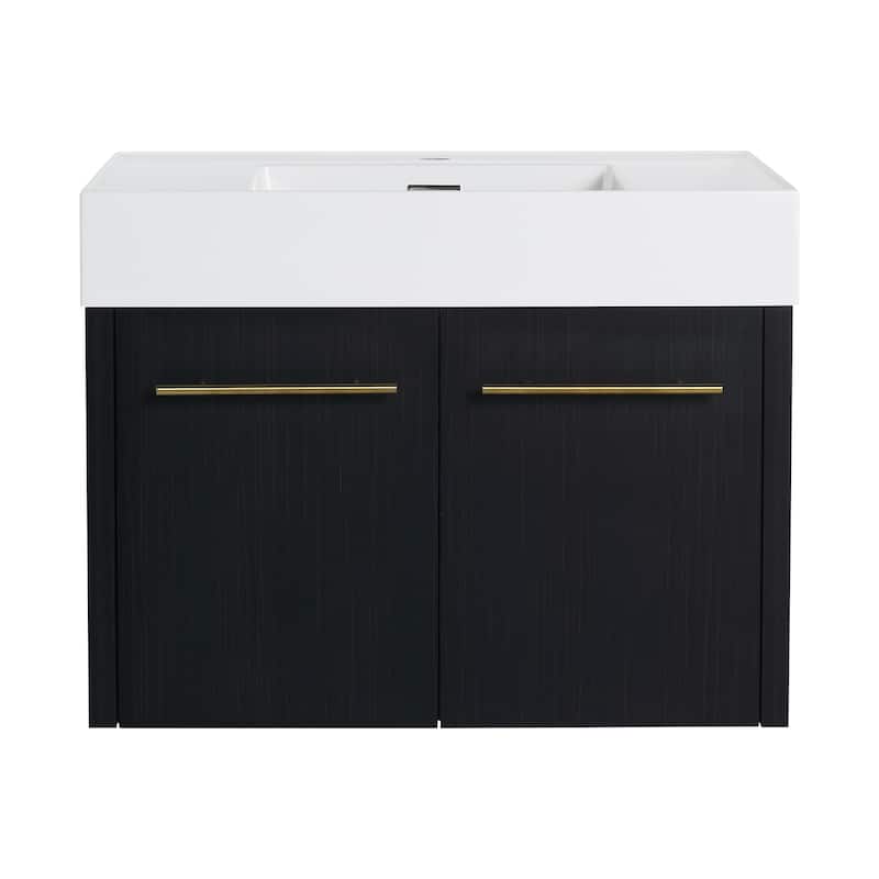 30 Inch Wall-mounted Bathroom Vanity (Only the Cabinet Body, No Top Sink) - Black