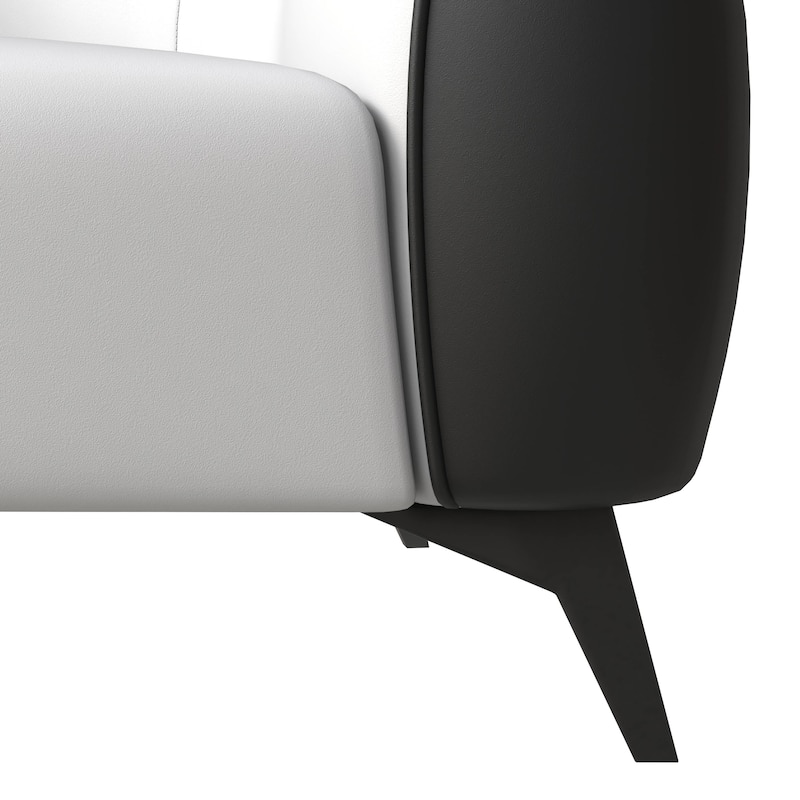 Single-Seater Sofa Armchair Upholstered in Vegan Leather with Metal Legs Opula Series by LeisureMod