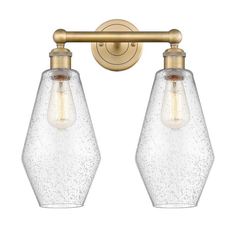 Innovations Lighting Cindyrella - 2 Light 16" Bath Vanity Light - Brushed Brass/Seedy