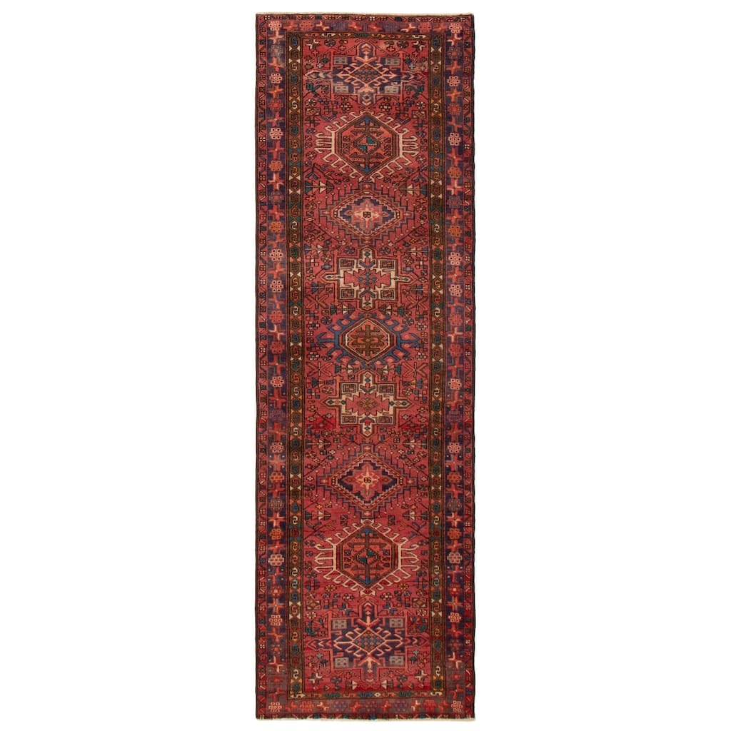 ECARPETGALLERY Hand-knotted Konya Anatolian Red Wool Rug - 3'3 x 11'0