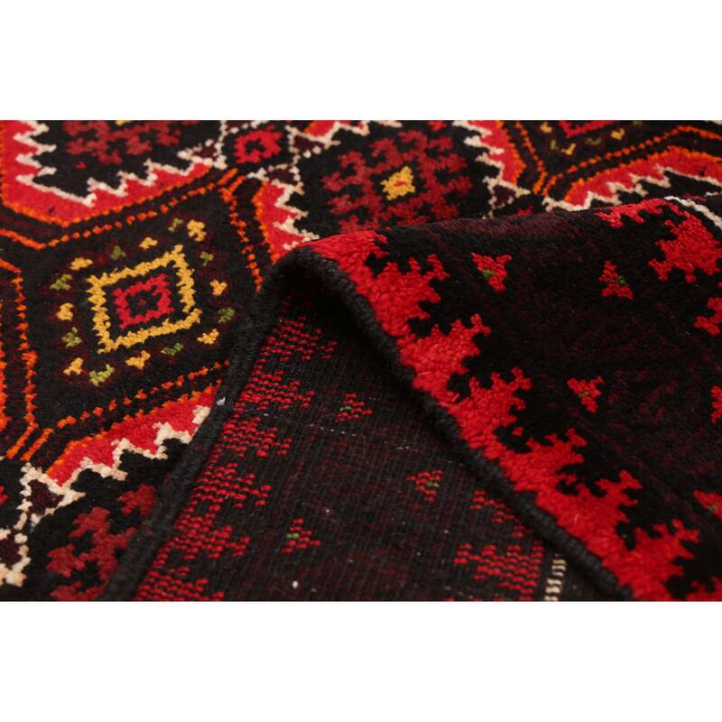 ECARPETGALLERY Hand-knotted Baluch Black, Red Wool Rug - 2'11 x 5'1