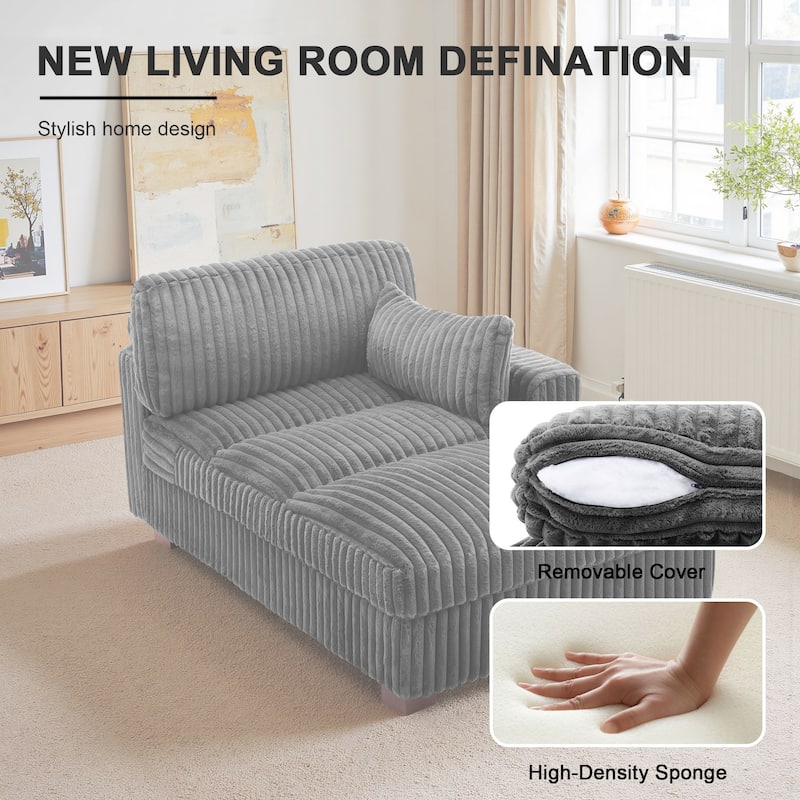 Oversized L-Shape Upholstered Chaise Lounge Sofa Couch