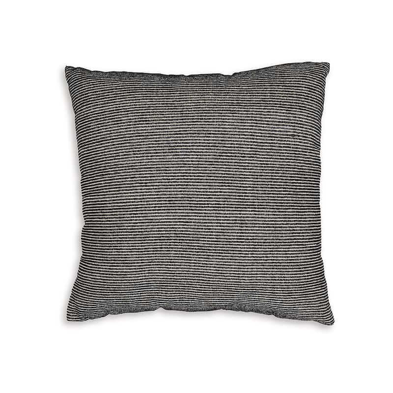 Throw Pillow Set of 4, 20 Inch, Cotton, Black White Stripes, Straight Edge