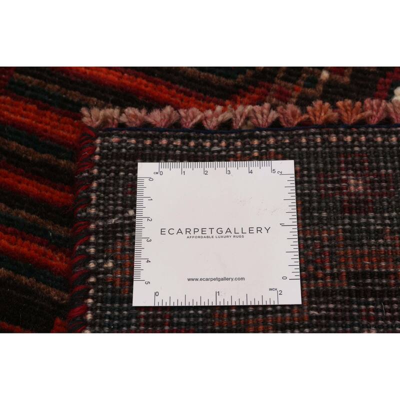 ECARPETGALLERY Hand-knotted Baluch Black, Red Wool Rug - 3'10 x 9'5