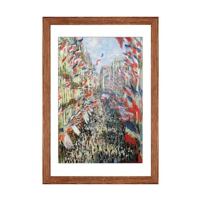 iCanvas "The Rue Montorgueil, Paris, Celebration of June 30, 1878 " by Claude Monet