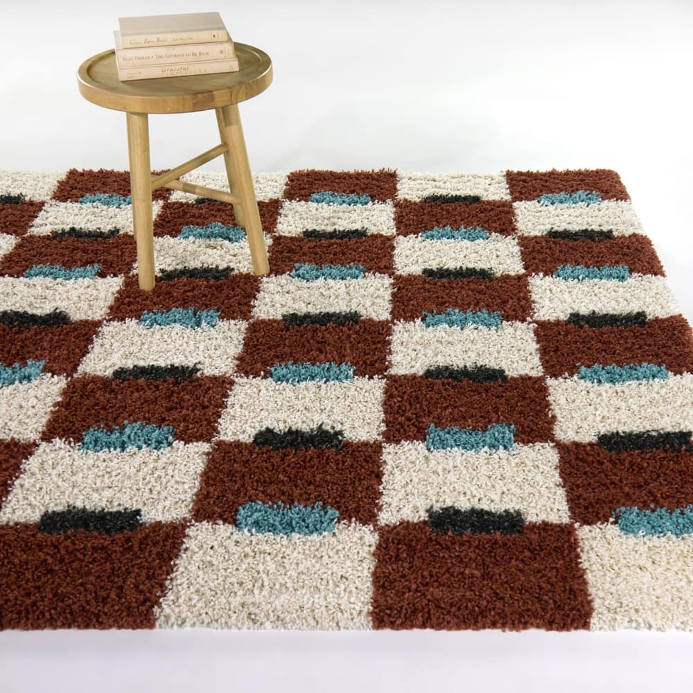 Hammes Checkered Shag Area Rug