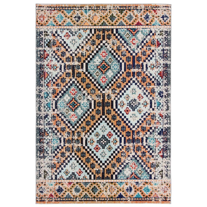SAFAVIEH, Madison Hortensia Boho Diamond Distressed Rug