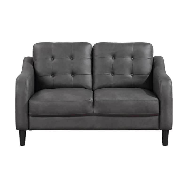 Milford Gray Microfiber Tufted Love Seat