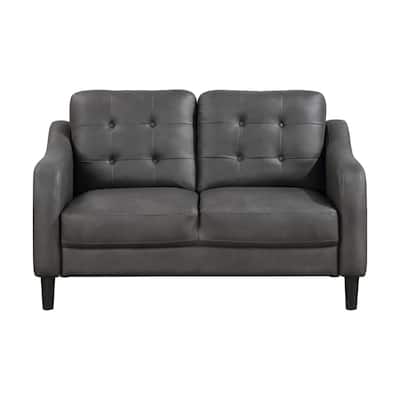 Milford Gray Microfiber Tufted Love Seat