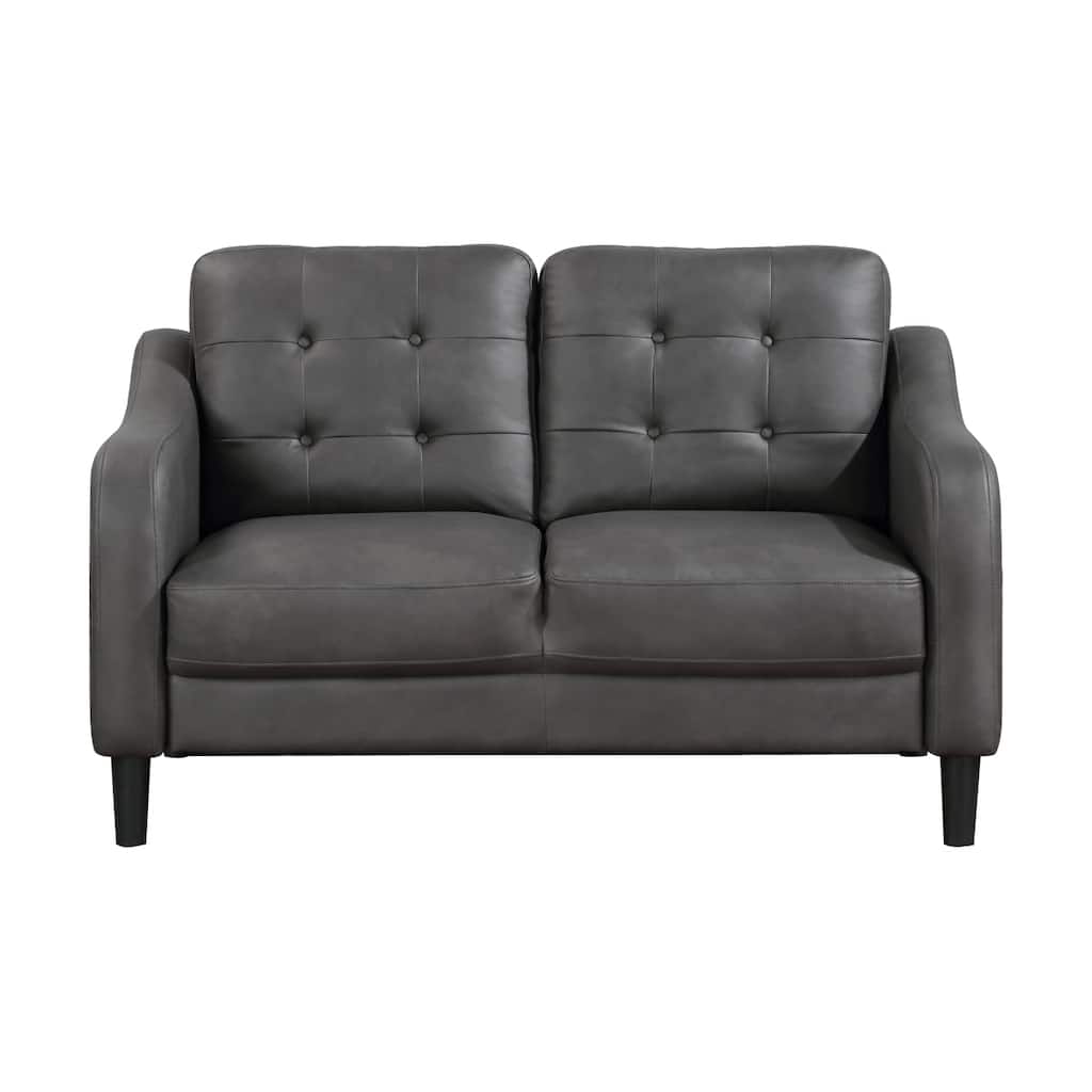 Milford Gray Microfiber Tufted Love Seat