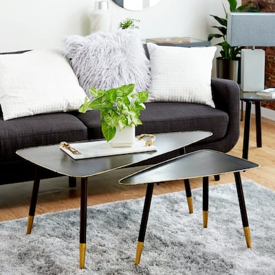 Black Iron Modern Accent Table (Set of 2) - 45 x 25 x 19