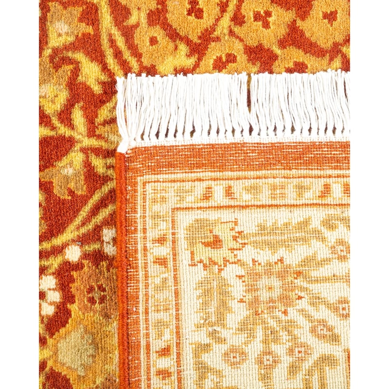 Overton Hand Knotted Wool Vintage Inspired Traditional Mogul Orange Runner Rug