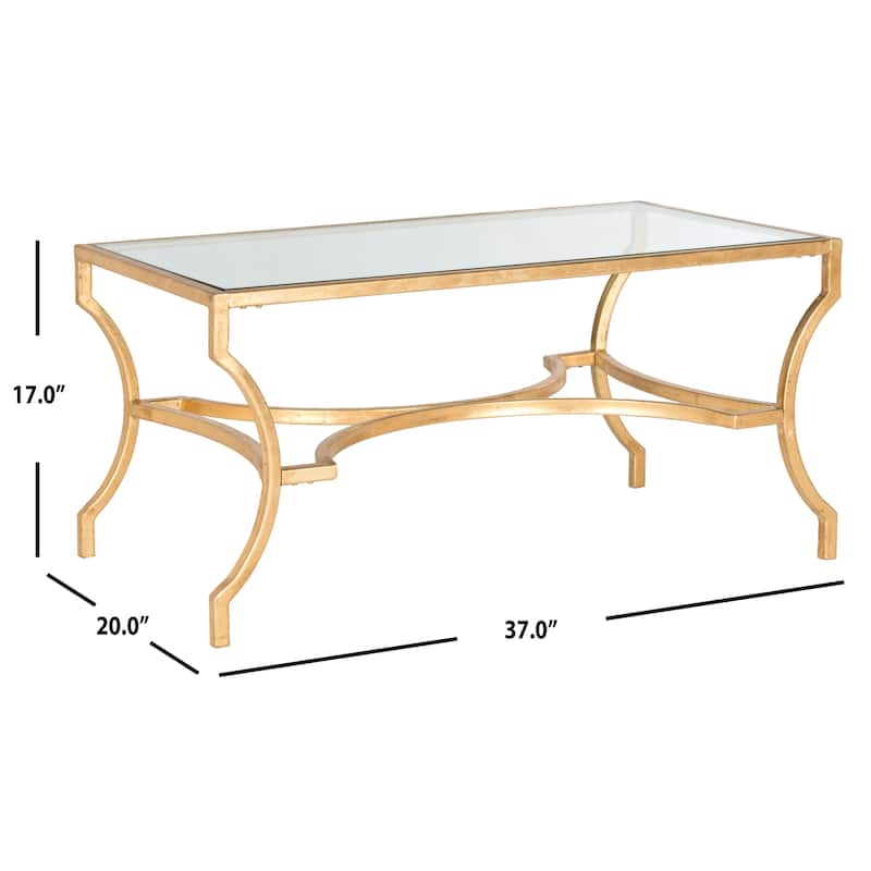 SAFAVIEH Marva Gold Coffee Table - 37" x 20" x 17" - 37Wx20Dx17H