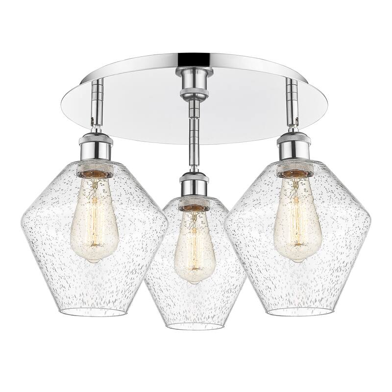 Innovations Lighting Cindyrella - 3 Light 20" Flush Mount - Polished Chrome/Seedy