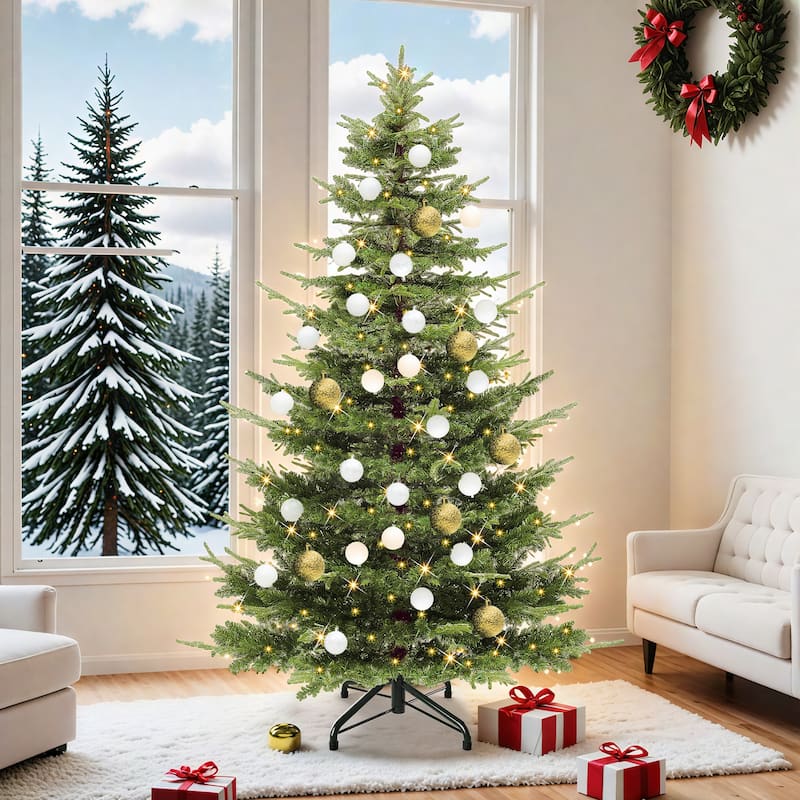 Elegant Pre-Lit Artificial Christmas Tree Collection , Multiple Styles with Remote Control & Snow Flocking