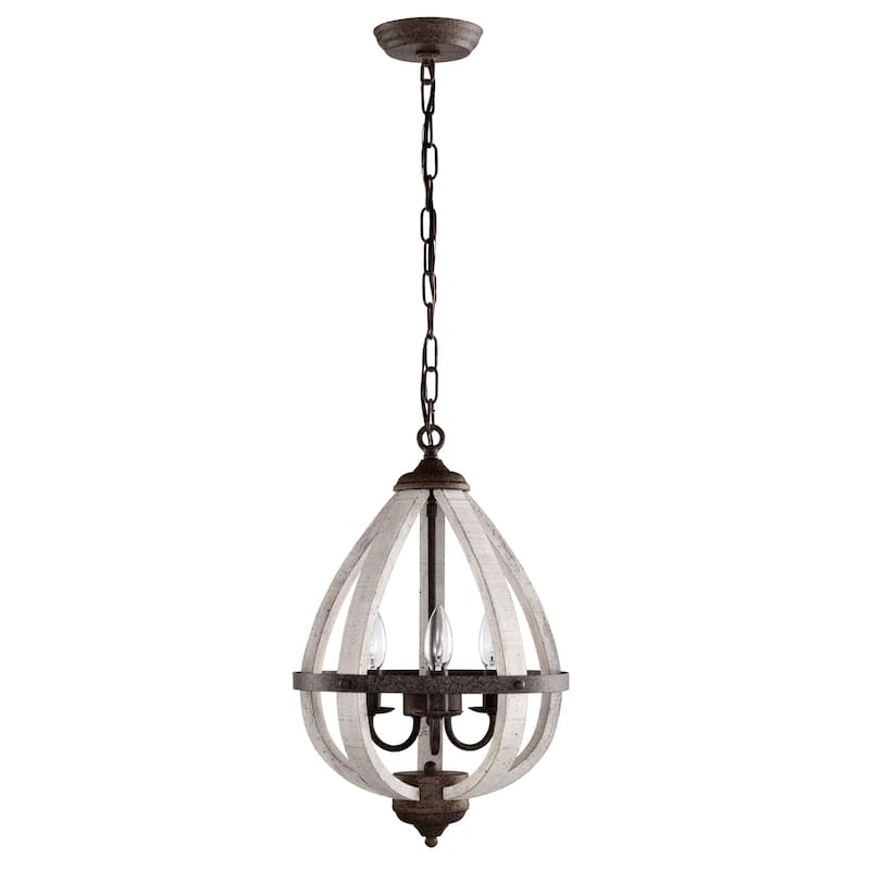 Zammy 13 Inch Farmhouse Rustic Water drop Pendant 3-Light