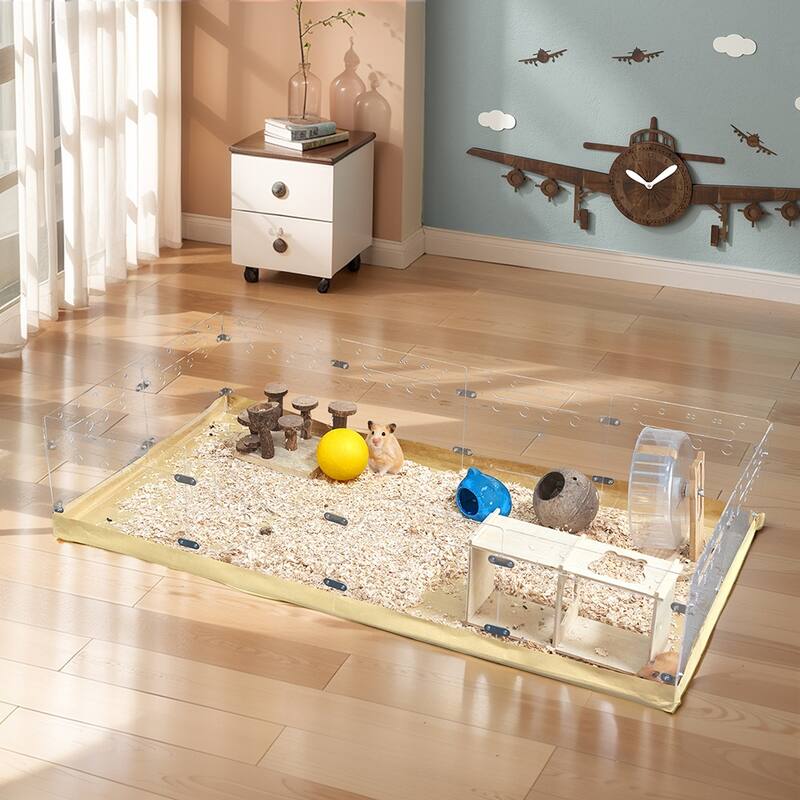 Acrylic Hamster Enclosure with Waterproof Kraft Paper Bottom