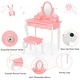 preview thumbnail 18 of 16, Gymax Kids Vanity Princess Makeup Dressing Table Stool Set W/ Mirror - See Details