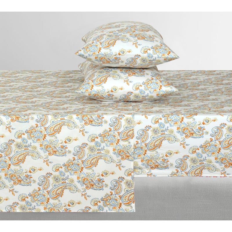 300 Thread Count Cotton Sateen Weave Printed Sheet Set