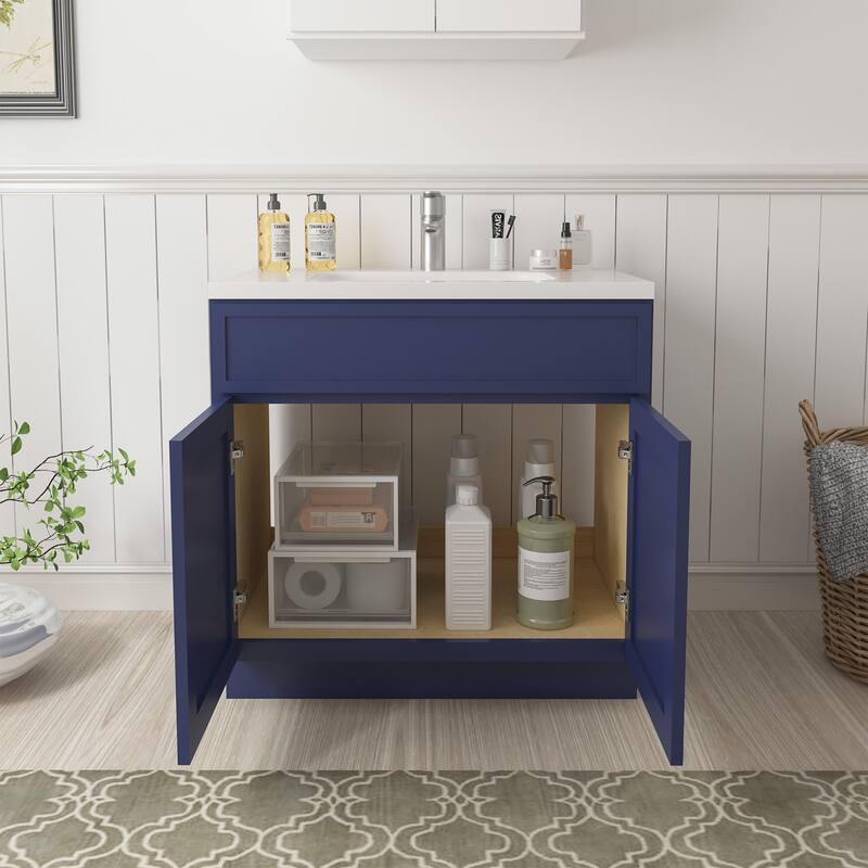 Vanity Art 30" Freestanding Single Base Storage Cabinet with Soft Close Doors