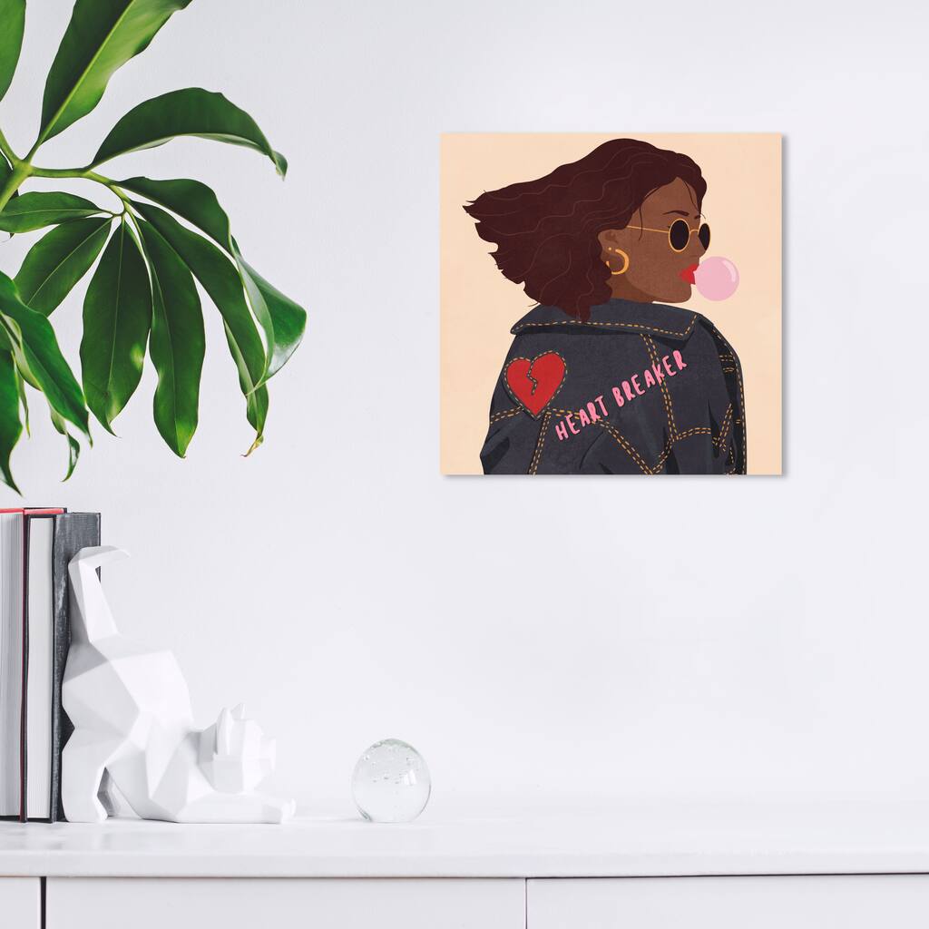 Wynwood Studio Canvas Fashion and Glam Heart Breaker White and Vanilla Modern & Contemporary Wall Art Canvas Print