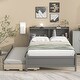 preview thumbnail 12 of 22, Full Size Bed with Twin Trundle, 3 Drawers, Headboard Bookcase, Compact designed for Student & Kids, Bedroom Furniture