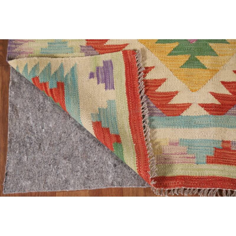 Southwestern Kilim Rug Flatweave Wool Foyer Carpet - 3'3"x 5'1"
