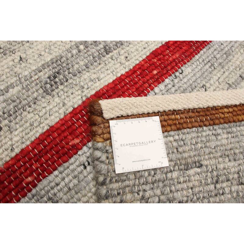 ECARPETGALLERY Braid weave Sienna Grey Wool Rug - 5'1 x 8'1