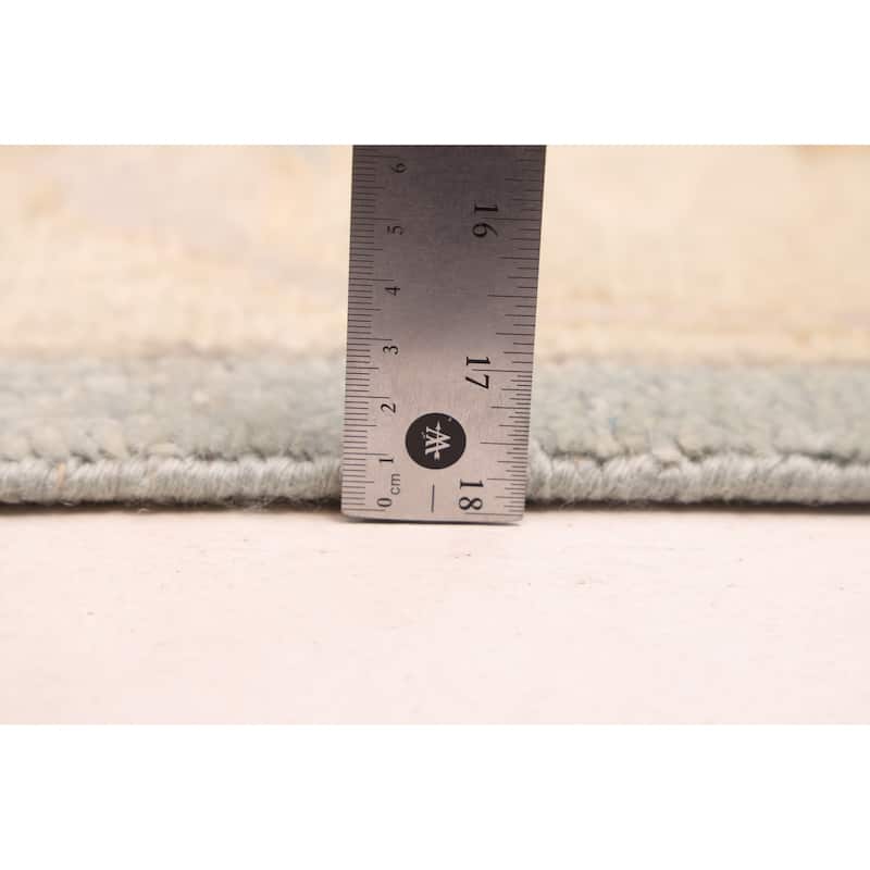 ECARPETGALLERY Hand-knotted Modern Oushak Light Blue Wool Rug - 7'11 x 9'11