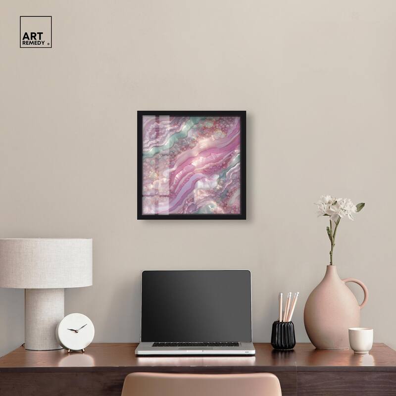 Pink and Mint Crystal I Shadowbox by Art Remedy