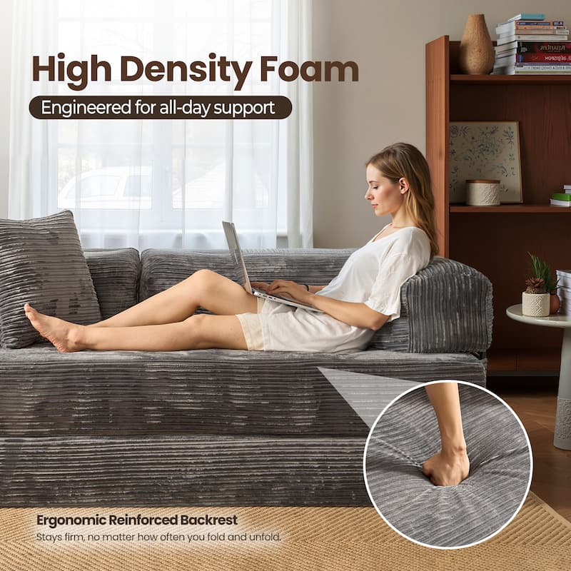 OVIOS Supreme Soft Fluffy Loveseat Sleeper Sofa