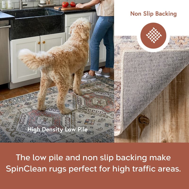 Nuloom Gemma SpinClean Machine Washable Transitional Floral Area Rug