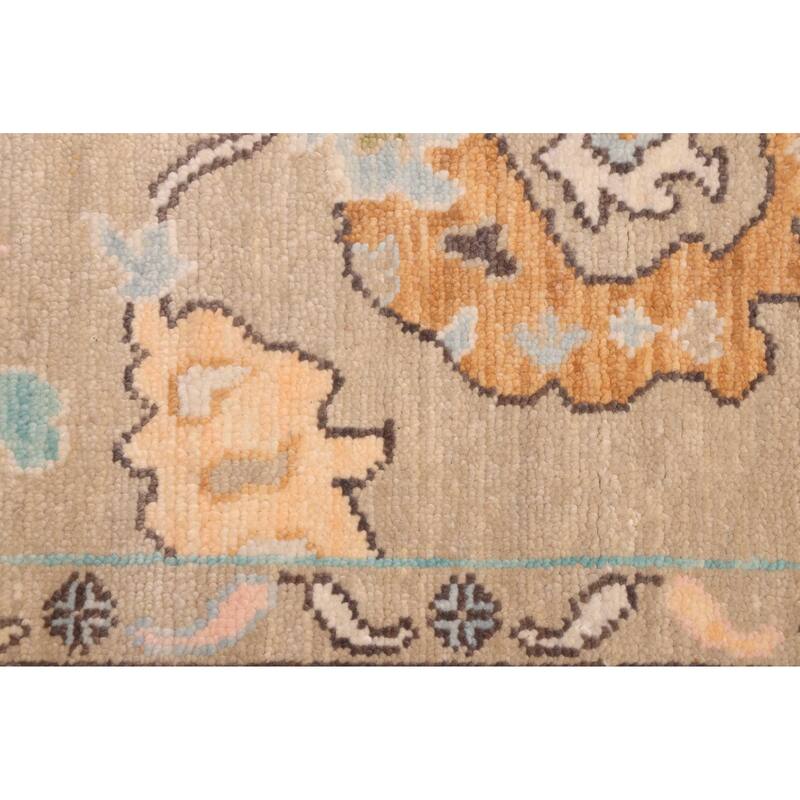 ECARPETGALLERY Hand-knotted Modern Oushak Light Khaki Wool Rug - 8'0 x 9'11