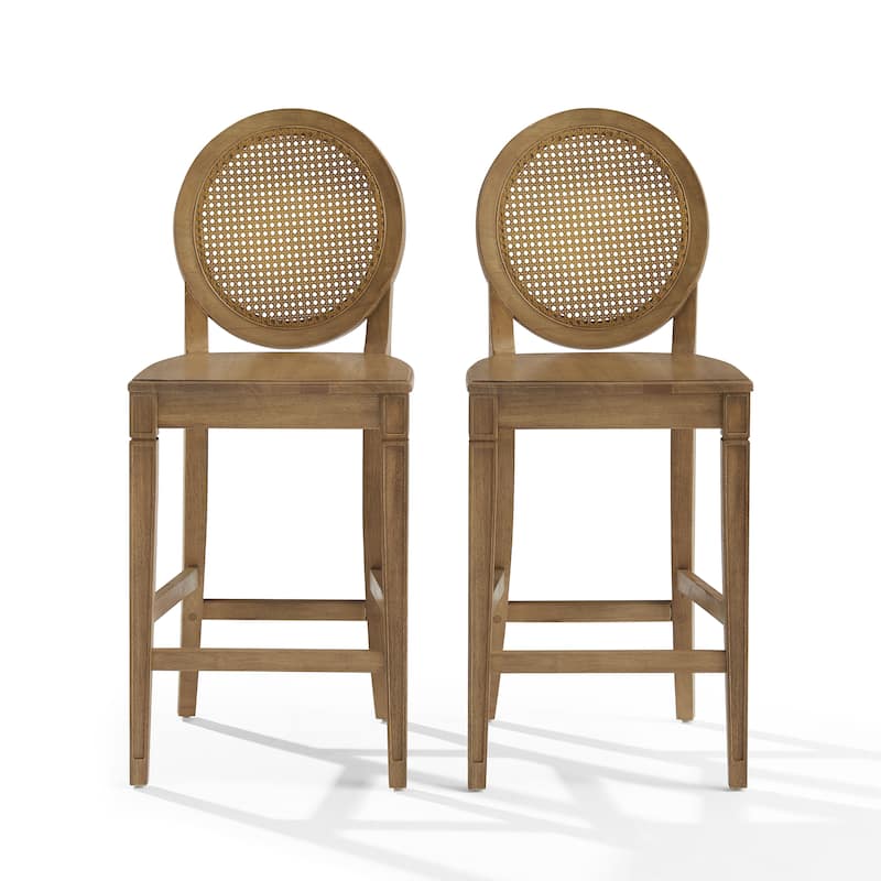 Crosley Katia 2-Piece Cane-Back Counter Stool Set