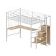 preview thumbnail 5 of 15, Twin Size Metal Loft Bed with L-Shaped Desk, Storage Wardrobe, Sturdy Ladder Shelves, Guardrails & Metal Grid
